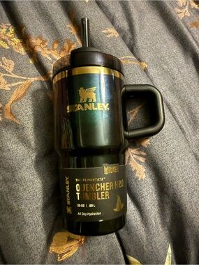 Stanley Iridescent Green and Gold Travel Tumbler with Handle